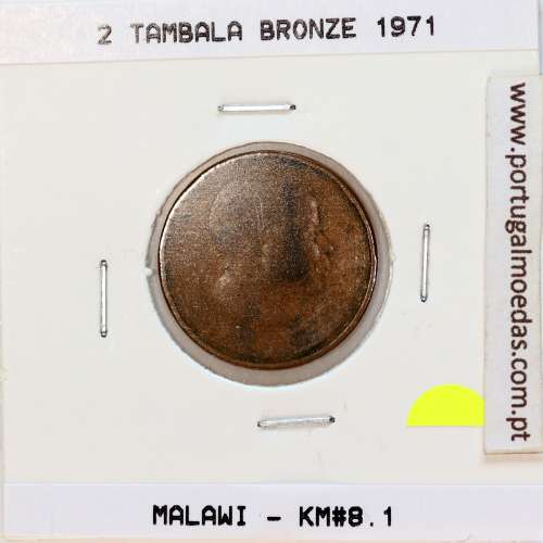 Malawi 2 Tambala 1971 Bronze, (MBC), World Coins Malawi KM 8