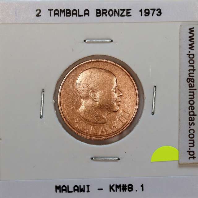 Malawi 2 Tambala 1973 Bronze, (BC), World Coins Malawi KM 8