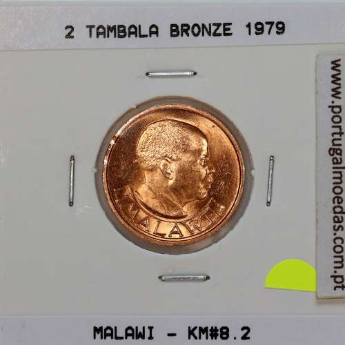 Malawi 2 Tambala 1979 Bronze, (UNC), World Coins Malawi KM 8