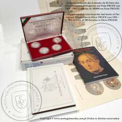 III Série dos descobrimentos em Prata PROOF 1991-92, 4 moedas 200$00 Prata 925%, "A Descoberta da América", World Coins KM PS14