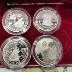 11th Portuguese Discoveries Series in Silver PROOF year 2000, 4 coins 200$00 "The Opening of New Frontiers", World Coins KM PS42