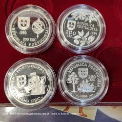 VI Série dos descobrimentos em Prata PROOF 1995, 4 moedas 200$00 Prata 925%, "Na rota das Especiarias", World Coins KM PS24 VI Série dos descobrimentos em Prata PROOF 1995, 4 moedas 200$00 Prata 925%, "Na rota das Especiarias", World Coins KM PS24