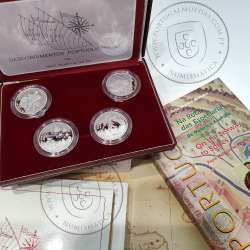 VI Série dos descobrimentos em Prata PROOF 1995, 4 moedas 200$00 Prata 925%, "Na rota das Especiarias", World Coins KM PS24 VI Série dos descobrimentos em Prata PROOF 1995, 4 moedas 200$00 Prata 925%, "Na rota das Especiarias", World Coins KM PS24