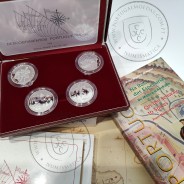 6th Portuguese Discoveries Series in Silver PROOF 1995, 4 coins 200$00 Silver 925%, "The Spice Islands", World Coins KM PS24