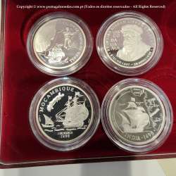 9th Series of Discoveries silver PROOF year 1998, "Vasco da Gama and the Sea Route to India", World Coins Portugal KMPS37