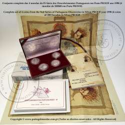 IX Série dos descobrimentos Prata PROOF ano 1998, "Vasco da Gama e o Caminho Marítimo para a Índia", World Coins Portugal KMPS37