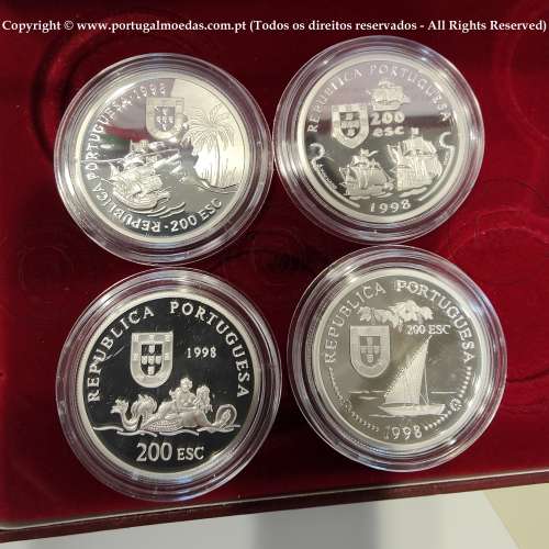 IX Série dos descobrimentos Prata PROOF ano 1998, "Vasco da Gama e o Caminho Marítimo para a Índia", World Coins Portugal KMPS37