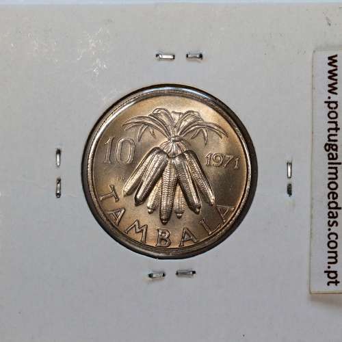 Malawi 10 Tambala 1971 Cupro Níquel, (Sob), World Coins Malawi KM 10
