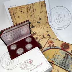8th Portuguese Discoveries Series in Silver PROOF 1997, 4 coins 200$00 Silver 925%, "The Christian Mission", World Coins KM PS33