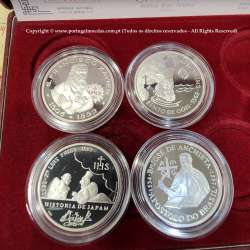 8th Portuguese Discoveries Series in Silver PROOF 1997, 4 coins 200$00 Silver 925%, "The Christian Mission", World Coins KM PS33