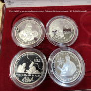 VIII Série dos descobrimentos em Prata PROOF 1997, 4 moedas 200$00 Prata 925%, "A Missionação Cristã", World Coins KM PS33