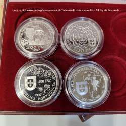 8th Portuguese Discoveries Series in Silver PROOF 1997, 4 coins 200$00 Silver 925%, "The Christian Mission", World Coins KM PS33
