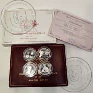 5th Portuguese Discoveries Series in Silver PROOF 1994, 4 coins 200$00 Silver, "The Division of the World", World Coins KM PS20