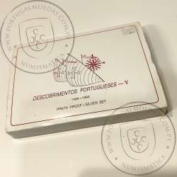 V Série dos descobrimentos em Prata PROOF 1994, 4 moedas 200$00 Prata 925%, "A Partilha do Mundo", World Coins Portugal KM PS20