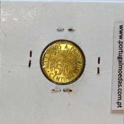 São Tomé and Príncipe, 50 Cêntimos 1977 Brass, F.A.O., (UNC), World Coins Saint Thomas & Prince KM 25