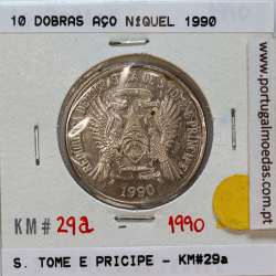 São Tomé e Príncipe, 10 Dobras 1990 Aço-Níquel, F.A.O. , (Bela), World Coins Saint Thomas & Prince KM 29