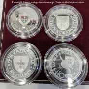 I Série dos descobrimentos em Prata PROOF 1987 - 1988, 4x moedas 100$00 Prata 925%, "À Descoberta da África", Portugal KM PS7