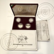 I Série dos descobrimentos em Prata PROOF 1987 - 1988, 4x moedas 100$00 Prata 925%, "À Descoberta da África", Portugal KM PS7