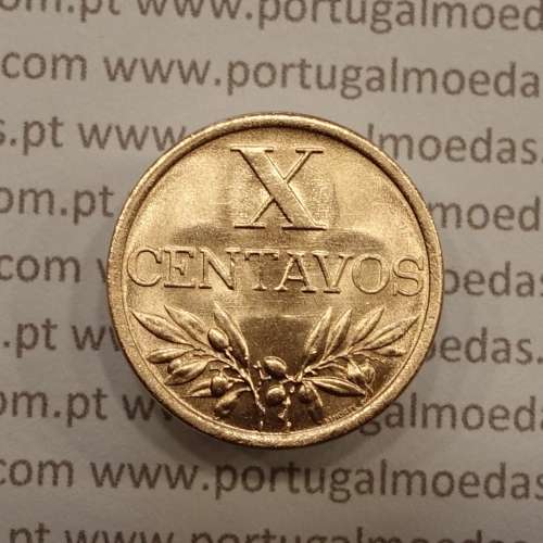 Portugal, bronze coin of 10 centavos 1968 Portuguese Republic, X centavos 1968 Bronze, (AU/UNC), World Coins Portugal KM 583