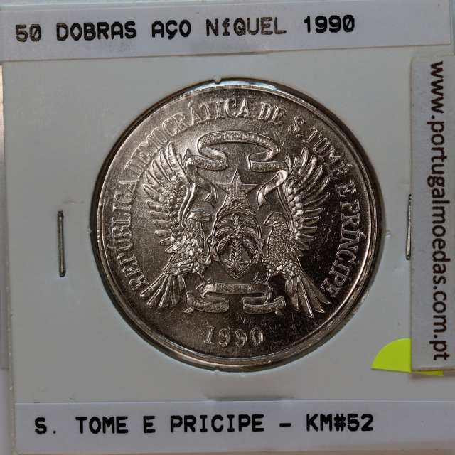 São Tomé and Príncipe, 50 Dobras 1990 Copper-nickel clad steel, F.A.O., (UNC), World Coins Saint Thomas & Prince KM 52