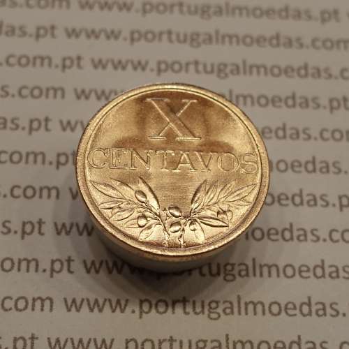 Portugal, bronze coin of 10 centavos 1968 Portuguese Republic, X centavos 1968 Bronze, (AU/UNC), World Coins Portugal KM 583