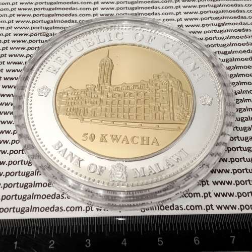Malawi 50 kwacha 2004 PROOF,  Comemorativa da Tomada de posse da 11ª Presidência da República da China, World Coins Malawi KM 43