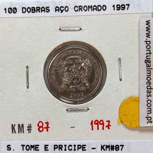 São Tomé e Príncipe, 100 Dobras 1997 Aço-Cromado, F.A.O. ,(Soberba), World Coins Saint Thomas & Prince KM 87