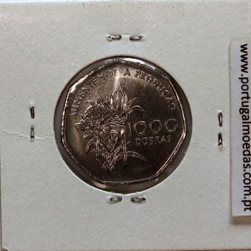 São Tomé and Príncipe, 1000 Dobras 1997 Chromium clad steel, F.A.O., (UNC), World Coins Saint Thomas & Prince KM 90