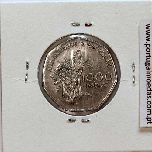 São Tomé and Príncipe, 1000 Dobras 1997 Chromium clad steel, F.A.O., (XF), World Coins Saint Thomas & Prince KM 90