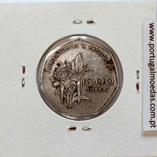 São Tomé and Príncipe, 1000 Dobras 1997 Chromium clad steel, F.A.O., (VF), World Coins Saint Thomas & Prince KM 90