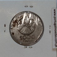 São Tomé and Príncipe, 2000 Dobras 1997 Chromium clad steel, F.A.O., (VF), World Coins Saint Thomas & Prince KM 91