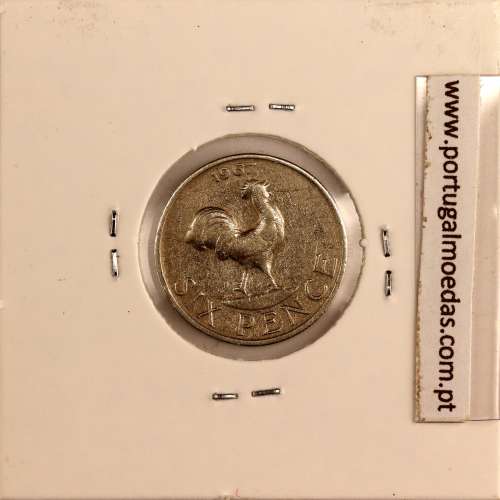 Malawi 6 Pence 1967 Cupro níquel, (MBC), World Coins Malawi KM 1