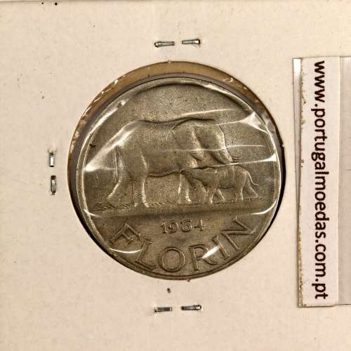 Malawi Florin 1964 Cupro níquel, (MBC), World Coins Malawi KM 3