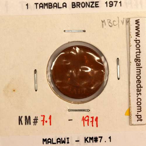 Malawi 1 Tambala 1971 Bronze, (MBC), World Coins Malawi KM 7