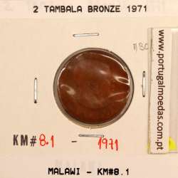 Malawi 2 Tambala 1971 Bronze, (MBC), World Coins Malawi KM 8