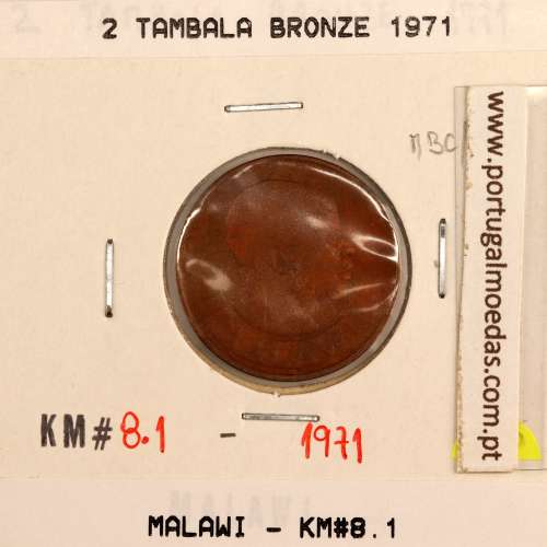 Malawi 2 Tambala 1971 Bronze, (VF), World Coins Malawi KM 8