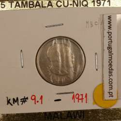 Malawi 5 Tambala 1971 Cupro Níquel, (MBC), World Coins Malawi KM 9