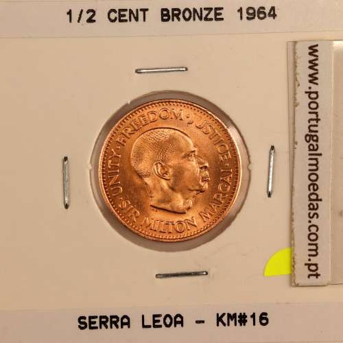 Serra Leoa 1/2 cent. 1964 Bronze, (Soberba), World Coins Sierra Leone KM 16