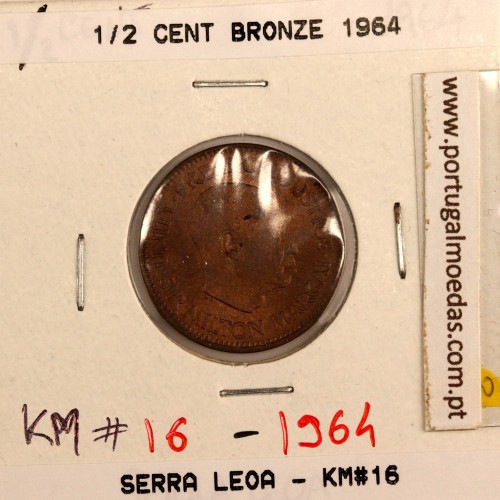 Serra Leoa 1/2 cent. 1964 Bronze, (Bela), World Coins Sierra Leone KM 16