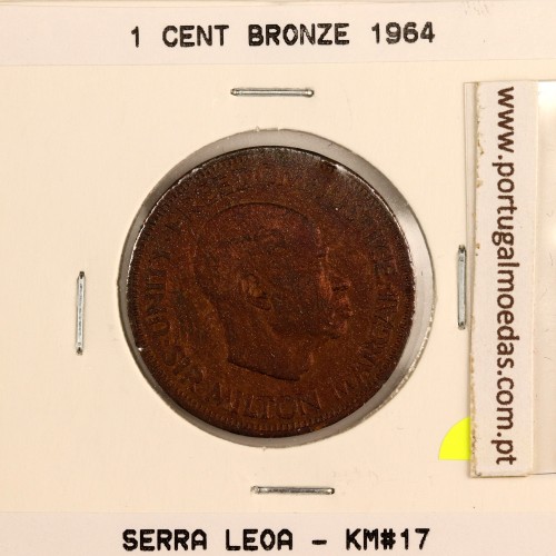 Serra Leoa 1 cent. 1964 Bronze, (MBC), World Coins Sierra Leone KM 17