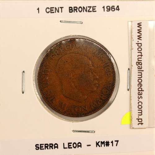 Serra Leoa 1 cent. 1964 Bronze, (MBC), World Coins Sierra Leone KM 17