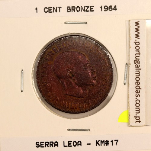 Serra Leoa 1 cent. 1964 Bronze, (MBC), World Coins Sierra Leone KM 17
