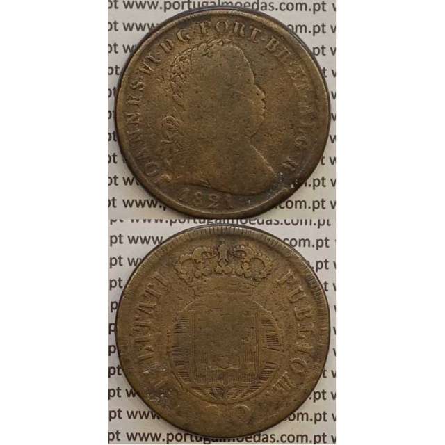 MOEDA PATACO (40 RÉIS) BRONZE 1821 (BC) LEGENDA JUNTA