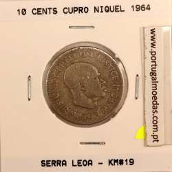 Sierra Leone 10 cents 1964 Copper Nickel, (VF), World Coins Sierra Leone KM 19