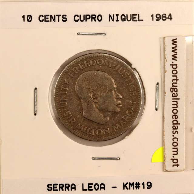 Sierra Leone 10 cents 1964 Copper Nickel, (VF), World Coins Sierra Leone KM 19
