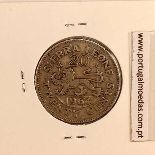 Sierra Leone 20 cents 1964 Copper Nickel, (VF), World Coins Sierra Leone KM 20