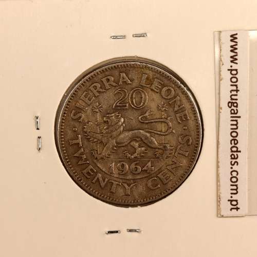 Sierra Leone 20 cents 1964 Copper Nickel, (VF), World Coins Sierra Leone KM 20