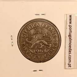 Sierra Leone 20 cents 1964 Copper Nickel, (VF), World Coins Sierra Leone KM 20