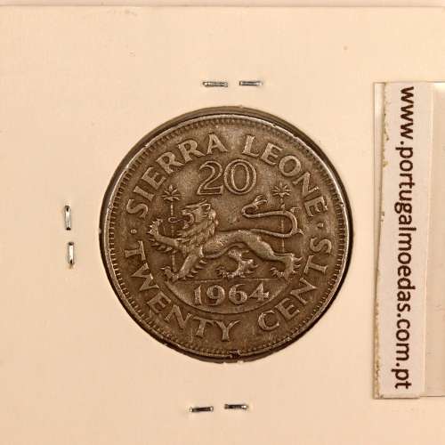 Sierra Leone 20 cents 1964 Copper Nickel, (VF), World Coins Sierra Leone KM 20