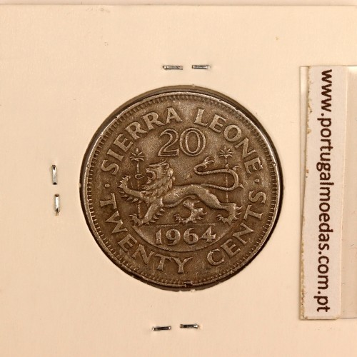 Sierra Leone 20 cents 1964 Copper Nickel, (VF), World Coins Sierra Leone KM 20